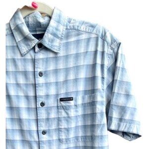 Nautica Jeans Co Mens Plaid Short Sleeved Button Down Shirt size S with Pocket